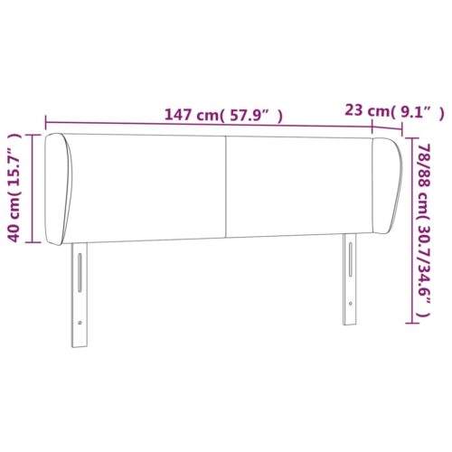 Headboard with Ears Dark Grey 147cm Fabric - Image 9