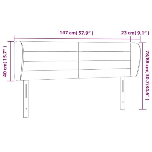 Headboard with Ears Dark Grey 147cm Fabric - Image 9