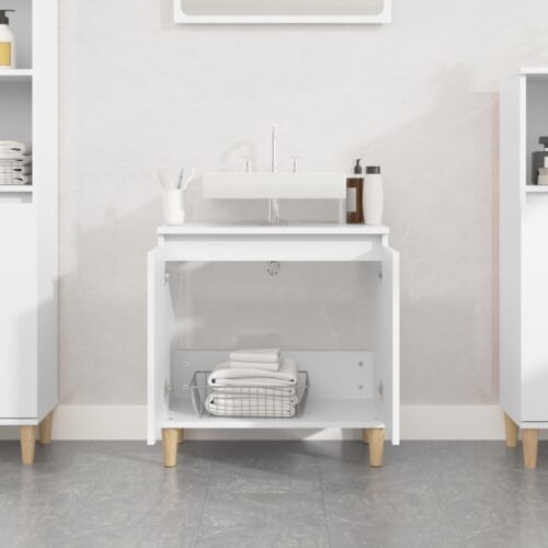 Sink Cabinet White 58x33x60cm Engineered Wood - Image 3