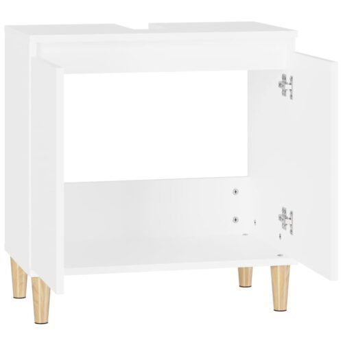 Sink Cabinet White 58x33x60cm Engineered Wood - Image 7