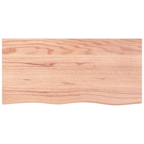Basin Shelf Wall Mounted Steel Solid Wood Oak - Image 8