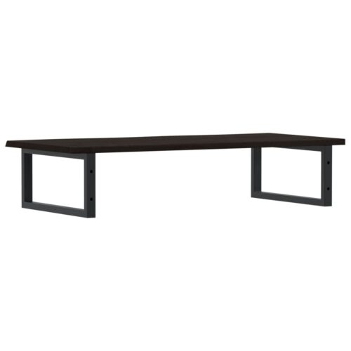Basin Shelf Wall Mounted Steel Solid Wood Oak - Image 6