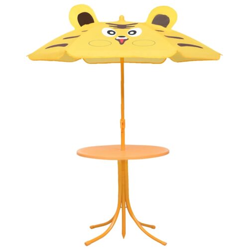 3-Piece Kids' Garden Bistro Set with Parasol Yellow