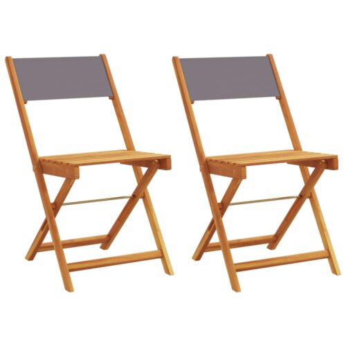 Bistro Chairs 2pcs Anthracite Solid Wood Acacia Fabric - Image 12