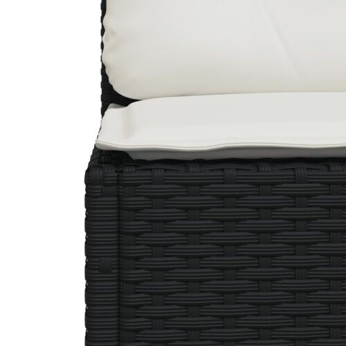 Garden Sofa  with Cushions Black Wicker Rattan Outdoor Patio Lounge Cough Chairs Furniture - Image 7