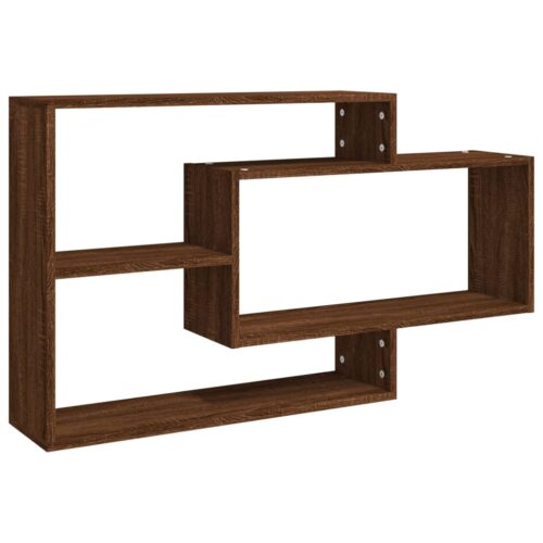 Wooden Wall Shelf Brown Oak 104x20x58.5cm - Image 2