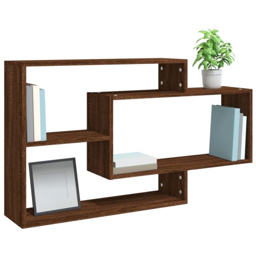 Wooden Wall Shelf Brown Oak 104x20x58.5cm - Image 5