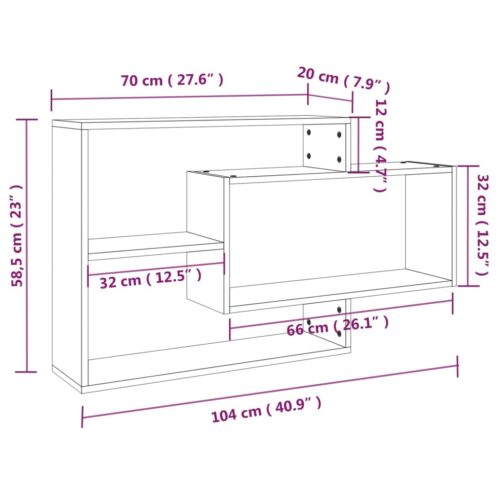 Wooden Wall Shelf Brown Oak 104x20x58.5cm - Image 7