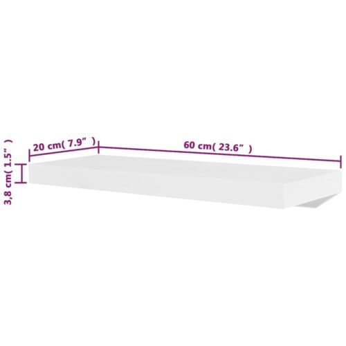 Wall Shelves 4pcs White 60cm - Image 5