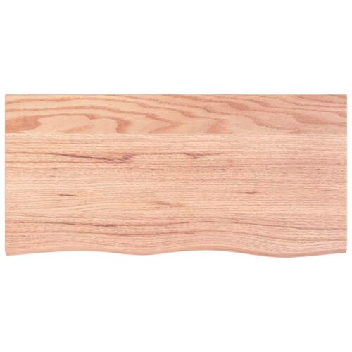 Wall Shelf Light Brown 100x50x(2-6)cm Treated Solid Wood Oak - Image 4