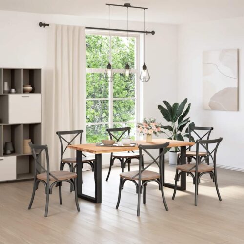 Dining Table Legs U-Shaped 2pcs Black 60x(72-73)cm Steel - Image 2