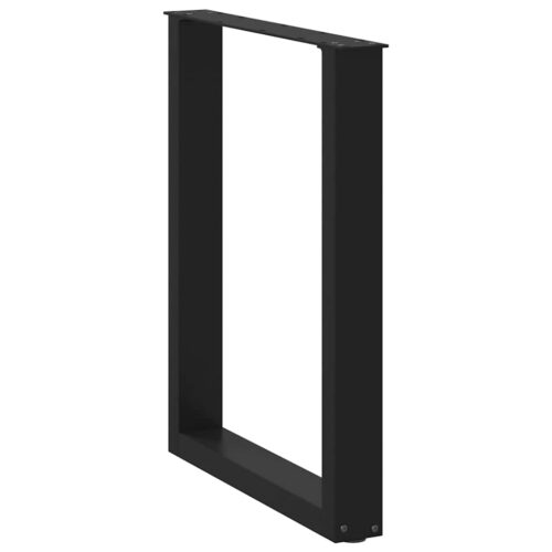 Dining Table Legs U-Shaped 2pcs Black 60x(72-73)cm Steel - Image 4