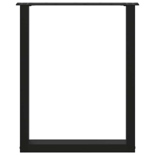 Dining Table Legs U-Shaped 2pcs Black 60x(72-73)cm Steel - Image 5