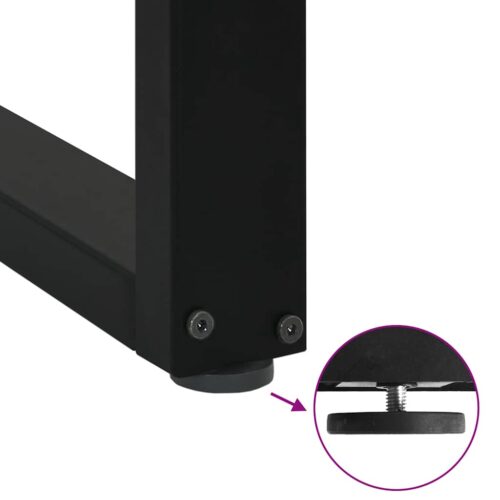 Dining Table Legs U-Shaped 2pcs Black 60x(72-73)cm Steel - Image 9