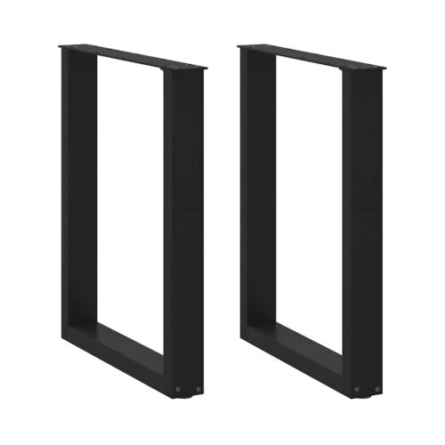 Dining Table Legs U-Shaped 2pcs Black 60x(72-73)cm Steel - Image 11
