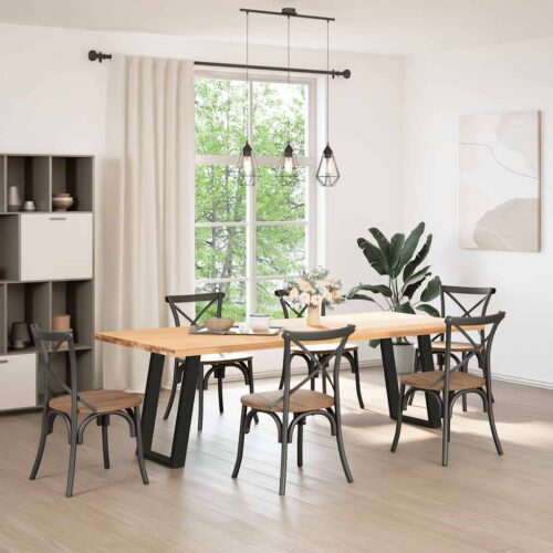 Dining Table Legs U-Shaped 2pcs Black 60x(72-73)cm Steel - Image 3
