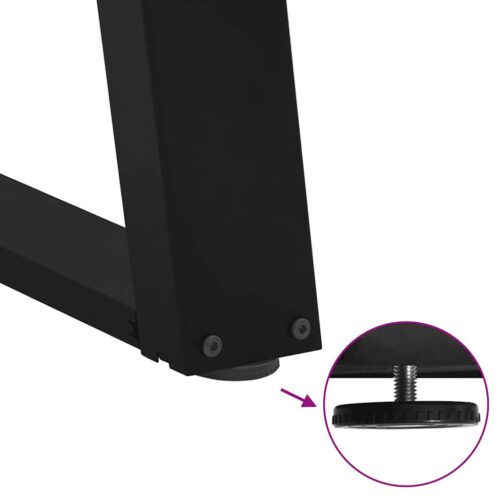 Dining Table Legs U-Shaped 2pcs Black 60x(72-73)cm Steel - Image 9