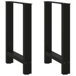 Dining Table Legs Black 2pcs 60x(72-73)cm Steel