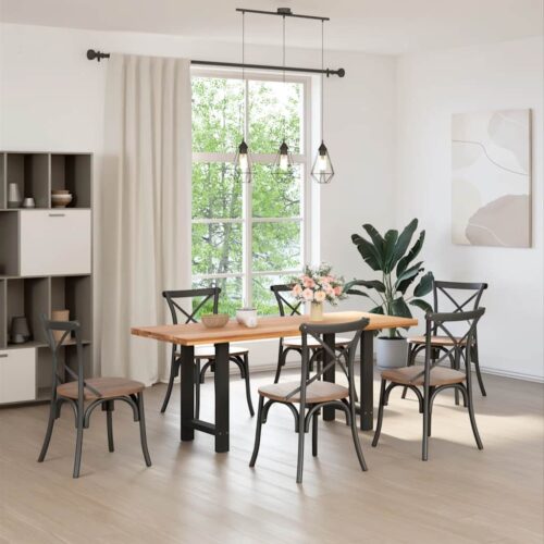 Dining Table Legs Black 2pcs 60x(72-73)cm Steel - Image 2