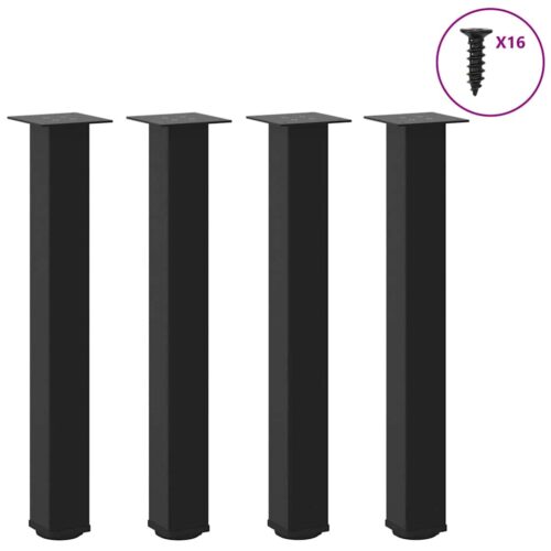 Console Table Legs 4pcs Black 72-74cm Steel