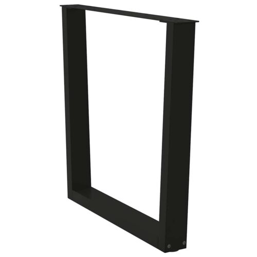 Dining Table Legs V-Shape 2pcs Black 80x(72-73.3)cm Steel - Image 5