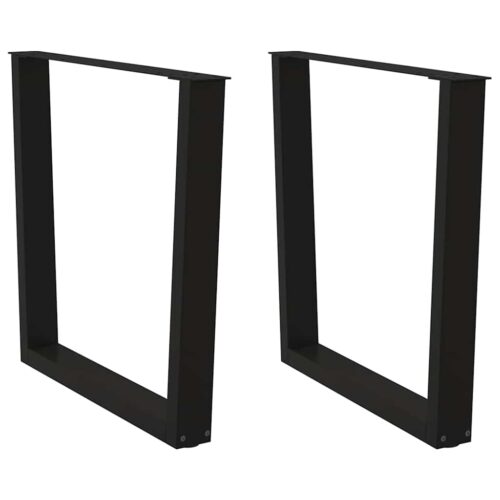 Dining Table Legs V-Shape 2pcs Black 80x(72-73.3)cm Steel - Image 11