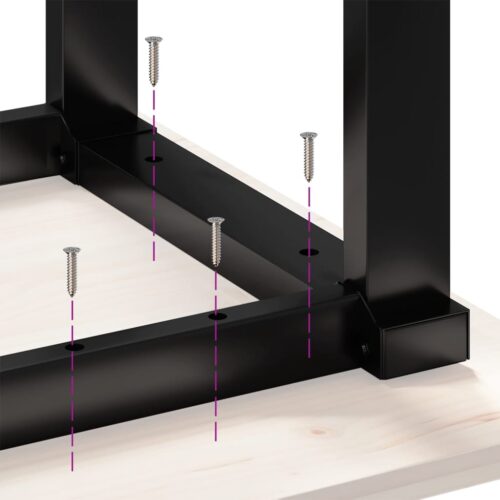 Dining Table Legs O-Frame 160x80x73cm Steel - Image 8