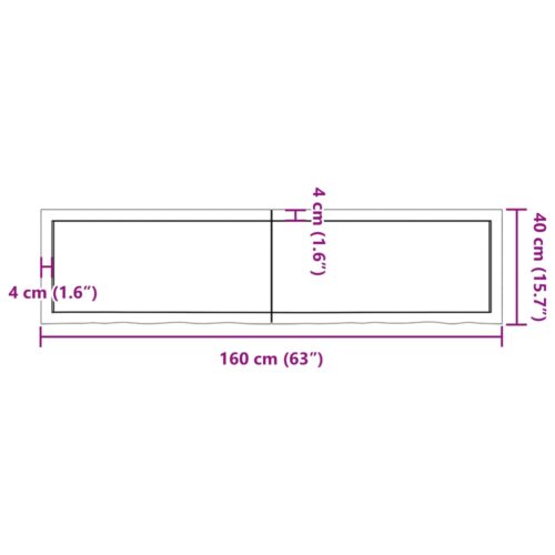 Table Top Light Brown 160x40x4cm Treated Solid Wood Oak - Image 10