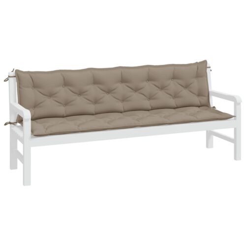 Garden Bench Cushions 2pcs Taupe 200x50x7cm Oxford Fabric - Image 3