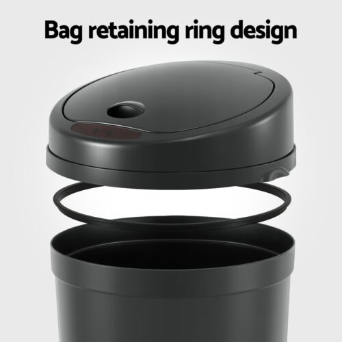 Devanti Sensor Bin Motion Rubbish Bins Kitchen Automatic Trash Can Black 9L - Image 5