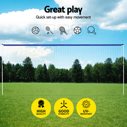 Everfit 6M Portable Volleyball Net Set Adjustable Height Multi-Sport Net with Ball and Bag - Image 4