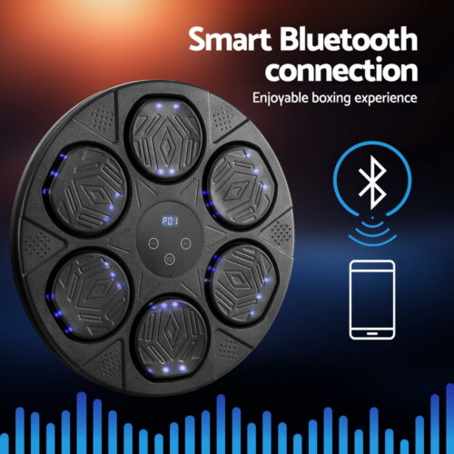 Everfit Music Boxing Machine Bluetooth Wall-Mounted Punch Target with LED Display & Gloves - Image 4