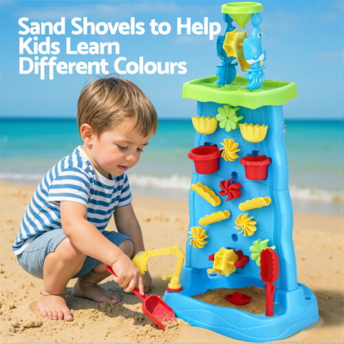 Keezi Kids Sand and Water Table Waterfall Wall Sandpit Toys Beach Shovel - Image 6