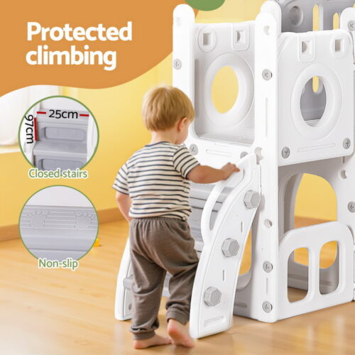 Keezi Kids Slide Swing Set Ball Hoop Rings Football Outdoor Toys - Image 5