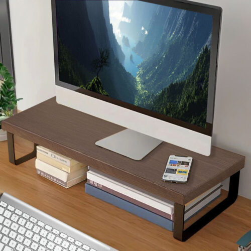 40cm Black Computer Monitor Heightening Stand Desktop Support Station Rack - Image 4