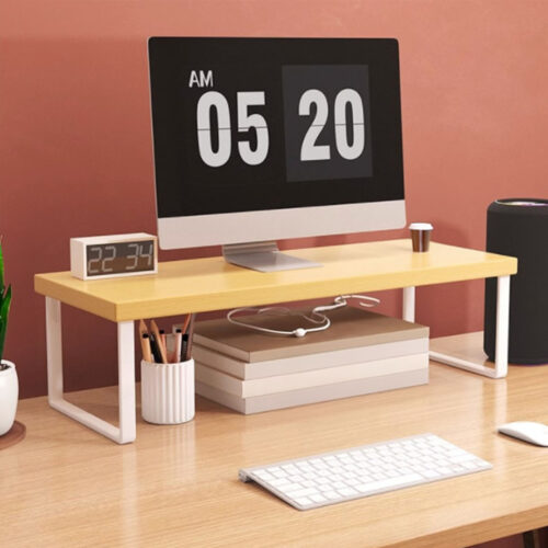 40cm Wood Computer Monitor Elevated Stand Desktop Support Station Rack - Image 6