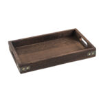 Small Walnut Brown Rectangle Wooden Tray Breakfast Dinner Serving Board Tea Set Holder Kitchen Decor