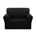1-Seater Black Sofa Cover Couch Protector High Stretch Lounge Slipcover Decor