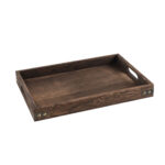 Medium Walnut Rectangle Wooden Tray Breakfast Dinner Serving Board Tea Set Holder Kitchen Decor