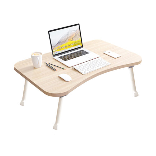 Beige Portable Bed Table Adjustable Folding Bed Sofa Study Table Laptop Mini Desk Breakfast Tray Decor