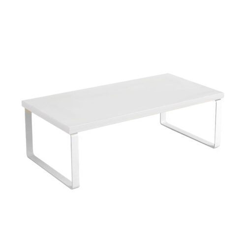 50cm White Computer Monitor Elevated Stand Desktop Support Station Rack