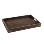 Large Walnut Rectangle Wooden Tray Breakfast Dinner Serving Board Tea Set Holder Kitchen Decor