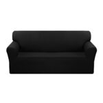 3-Seater Black Sofa Cover Couch Protector High Stretch Lounge Slipcover Decor