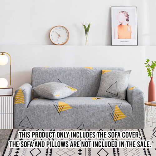 3-Seater Geometric Print Sofa Cover Couch Protector High Stretch Lounge Slipcover Decor - Image 2