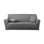 4-Seater Grey Sofa Cover Couch Protector High Stretch Lounge Slipcover Decor