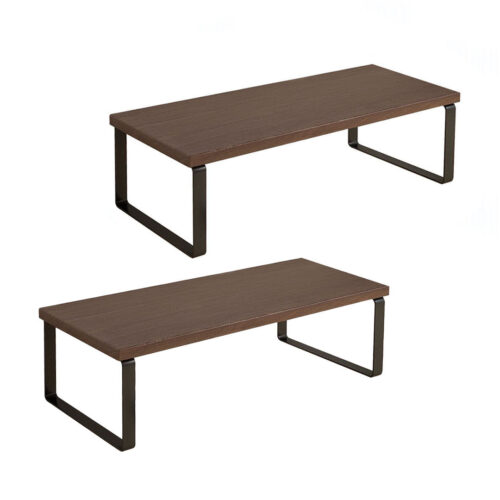 2x 40cm Black Computer Monitor Heightening Stand Desktop Support Station Rack
