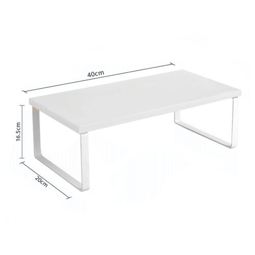 2x 40cm White Computer Monitor Elevated Stand Desktop Support Station Rack - Image 6