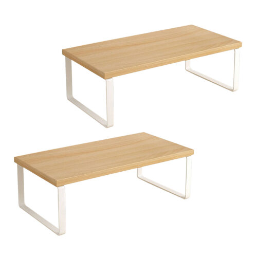 2x 40cm Wood Computer Monitor Elevated Stand Desktop Support Station Rack