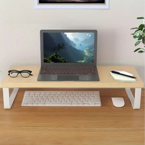 2x 40cm Wood Computer Monitor Elevated Stand Desktop Support Station Rack - Image 5