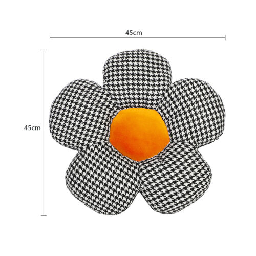 2x Black Flower Cushion Shaped for Floor Sitting Throw Pillow - Image 6